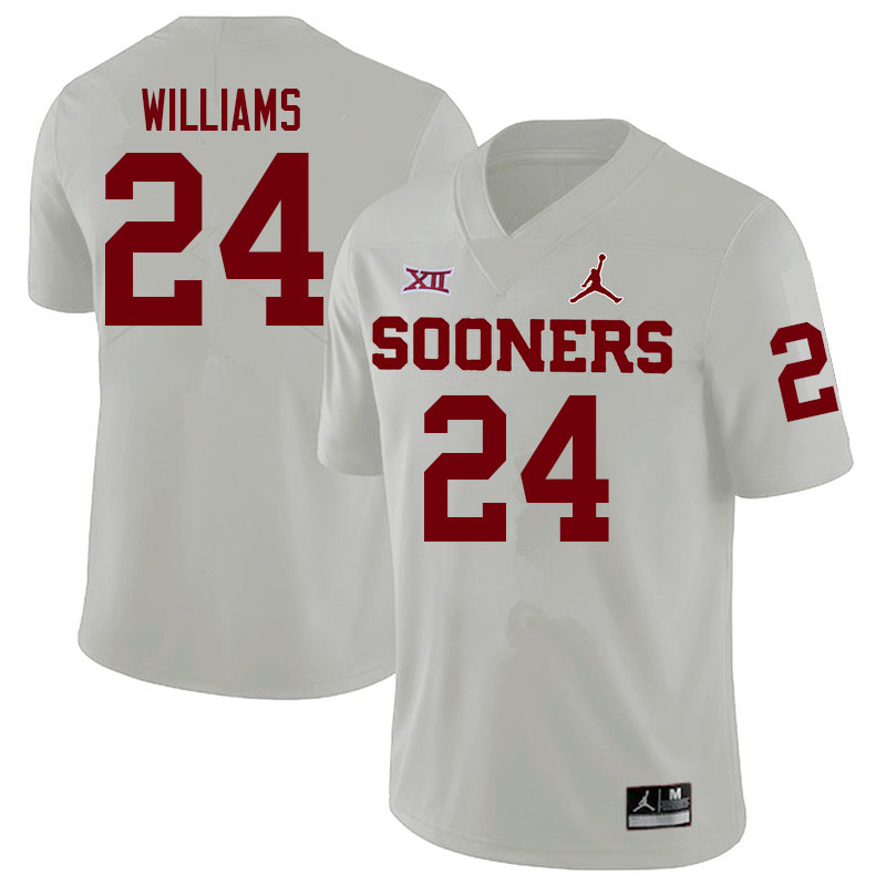 Oklahoma Sooners #24 Gentry Williams College Football Jerseys Sale-White